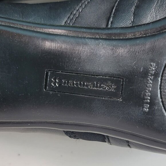 Naturalizer Quebec Loafer Shoes Black 9.5M Comfy Block Heel Leather Slip On - Picture 11 of 15